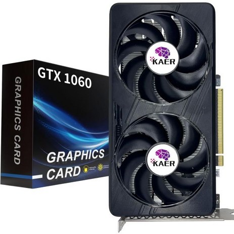 KAER 엔비디아 지포스 GTX1060 게이밍 그래픽 카드 （PCIex16 2.0 ， 3G GDDR5 메모리 ） 192비트 또는 듀얼 팬이 장착된 PC 비디오 DVI HDMI-추천-상품