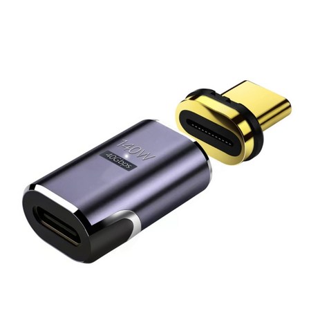 자기 USB C 어댑터 24 핀 타입 C 커넥터 PD 140W 빠른 충전 40GBP/S 데이터 전송 변환기, 직선 머리, 1개-추천-상품