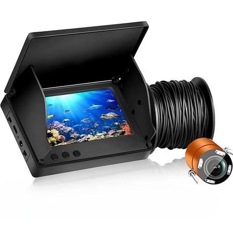 어군 탐지기 LCD 수중 어군 탐지 카메라 야간 적외선 투시경 모드, 어군탐지기+30m라인, 1개-추천-상품