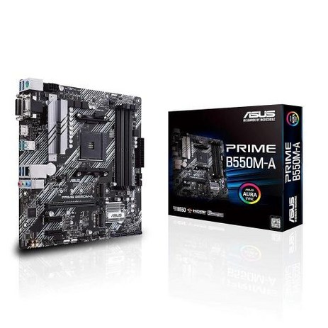 라우터 ASUS PRIME B550M-A AMD B550 (Ryzen AM4) 마이크로 ATX 마더보드 듀얼 M.2 PCIe 4.0 1 GB 이더넷 HDMI D-Sub D, Second-Hand-추천-상품