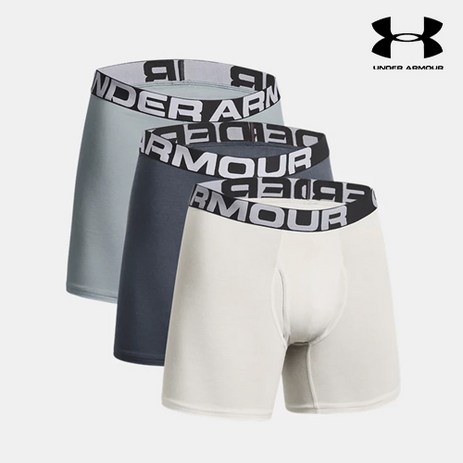 매장정품 언더아머 UNDERARMOUR 남성용 UA Charged Cotton® 6인치 Boxerjock® - 3장 1363617-465 1378833-추천-상품