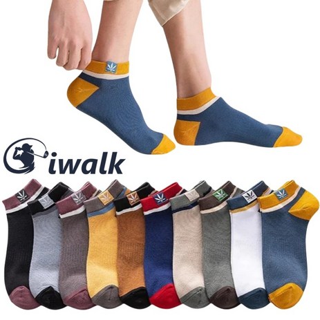 Giwalk 남성 발목양말 남성용 발목 패션 양말 컬러 양말 10족-추천-상품