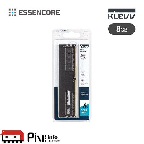 에센코어 KLEVV DDR4 8G PC4-21300 CL19 2666MHz 파인인포 (하이닉스 칩 내장), 1개-추천-상품