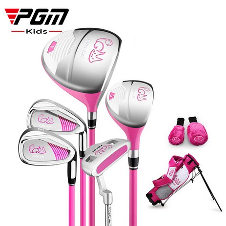 PGM 아동용 골프 5채 블랙 풀 세트 + 캐디백, 핑크색-추천-상품