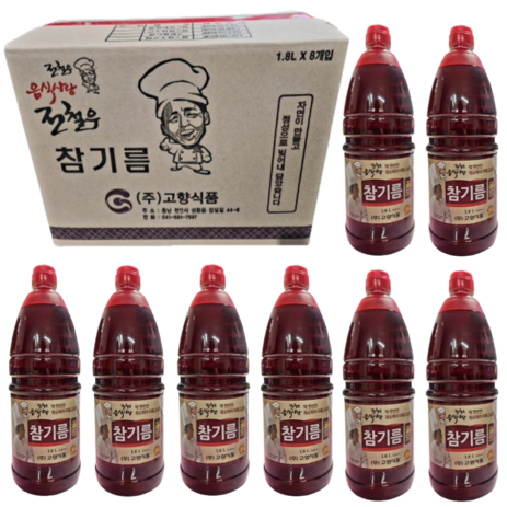 100% 참기름 1.8L X 8통 대용량 참기름 해표 신송 오뚜기 참고을 우영식품 업소용, 8개-추천-상품