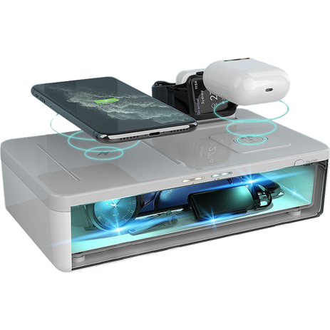 벨류텍 다기능 UV살균기 핸드폰살균기 겸용 멀티 무선충전기 신년맞이 기간한정 50%할인행사, 1개-추천-상품