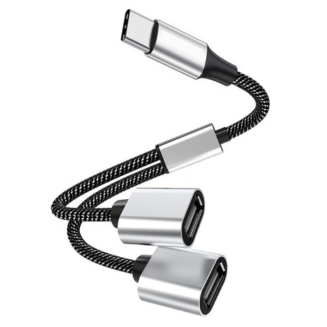 USB / Type C to OTG 태블릿을위한 다중 포트 허브 케이블 스플리터 안드로이드 마우스 키보드 USB Type-C 어댑터 변환기, 2.Typec to 2 USB, D-추천-상품