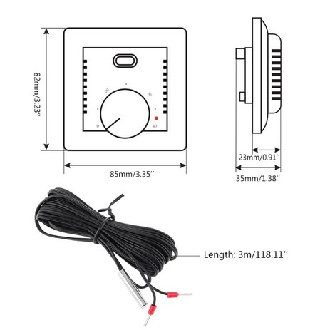 전기 난방 실 온도 조절기 16A AC220 230V 저장 에너지 바닥 86x86mm 8.28, 1개, 한개옵션0-추천-상품