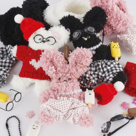 힙한 모루인형 키링만들기 3종 세트 DIY 털인형, 1세트-추천-상품