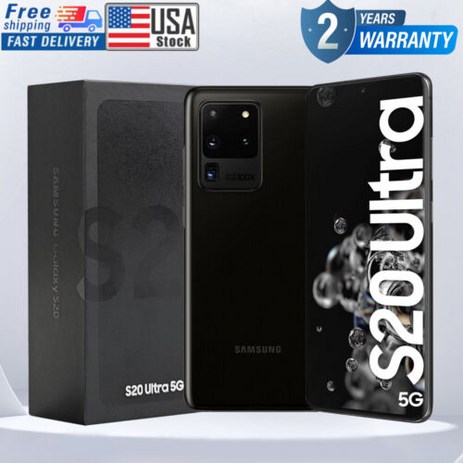 NEW Samsung Galaxy S20 Ultra 5G G988U 128G/512 Fully Unlocked ALL CARRIER 877101, Cosmic Black 877101, 512 GB_Factory Unlocked, 512GB-추천-상품