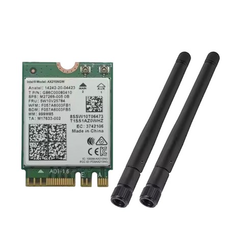 인텔 AX210NGW Wifi 6E 무선랜카드 (외장안테나 + 케이블 포함), 단일수량-추천-상품