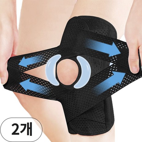 가드웰 더블스트랩 무릎보호대, 2개, 블랙-추천-상품