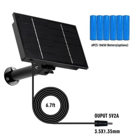 방수 태양 전지 패널 내장 18650 배터리 야외 2m 케이블 충전 보안 와이파이 카메라용 USB 타입 C DC5V 12V 전원 4W, [08] 12V DC With BAT-추천-상품