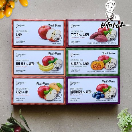 배마마 국내산 과일퓨레 6팩세트 이유식 아기간식 아기퓨레, 1세트, 100g-추천-상품