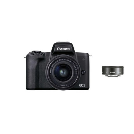 캐논 EOS M50 Mark II 15-45mm 128G패키지 미러리스카메라, 캐논 M50 Mark2 +15-45mm+22mm  블랙-추천-상품