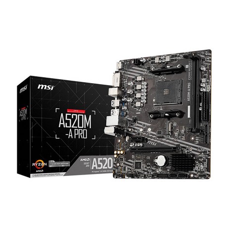 MSI A520M-A PRO AMD 메인보드 마더보드, 1개-추천-상품