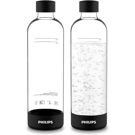 PHILIPS 탄산수기 메이커 탄산 기계 필립스 탄산병 트윈팩 페트 스파클링 물병 호환 워, 2 Pack_Black-추천-상품