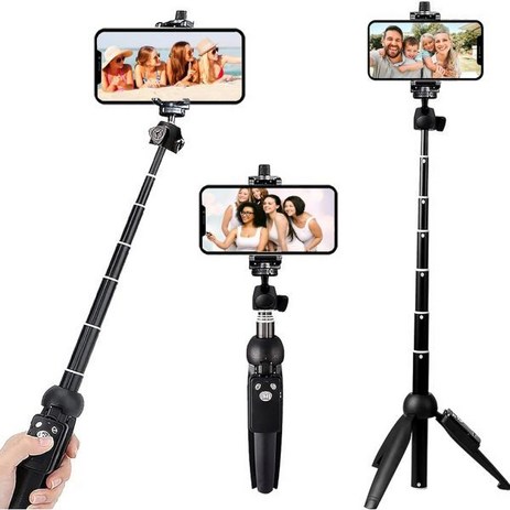 아이폰 Android Camera용 리모컨이 있는 40인치 3-in-1 셀카봉 삼각대 – Ultimate 휴대폰 스탠드 여행용 이상적인 아이폰 삼각대 GoPro-Light C, Large_Tripod Black, 1개-추천-상품