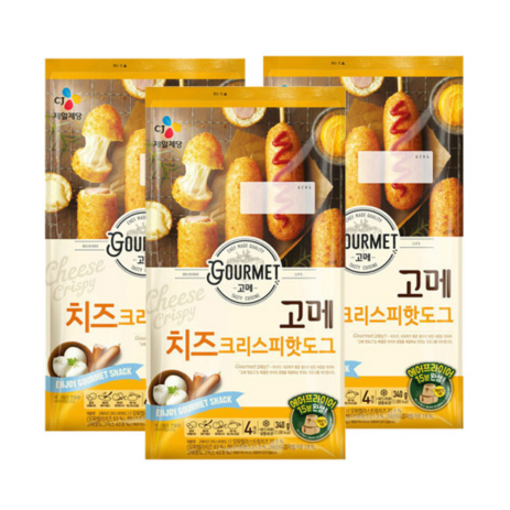 [메가마트]CJ 고메 치즈크리스피 핫도그 340g, 3개-추천-상품