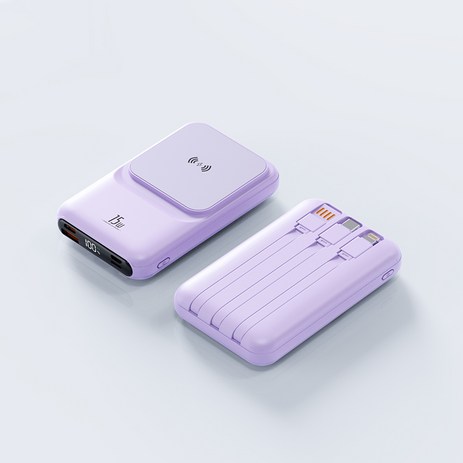 스피세프 고속 충전 무선15W 맥세이프 보조배터리 10000mAh, 자주색-추천-상품