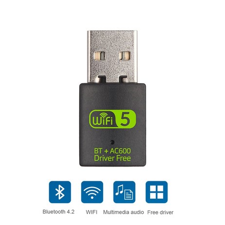 무선 600Mbps USB 2.0 네트워크 카드 안테나 Wifi 어댑터 수신기 데스크탑 PC 컴퓨터에 대 한 5G 블루투스, 한개옵션0, 1개-추천-상품