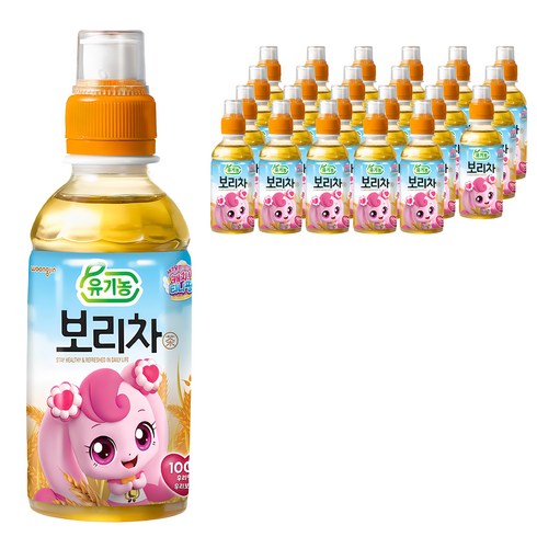 유아보리차 - 웅진 아동용 캐치 티니핑 유기농 보리차, 200ml, 24개
