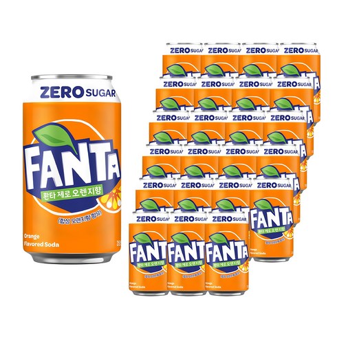 코카콜라 제로 355ml 24캔 - 코카콜라 환타 제로 오렌지음료, 355ml, 24개