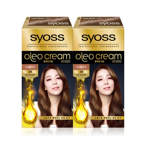 아론샵염색약 - 사이오스 올레오 프리미엄 새치커버 염모제, 2B 누드베이지, 2개