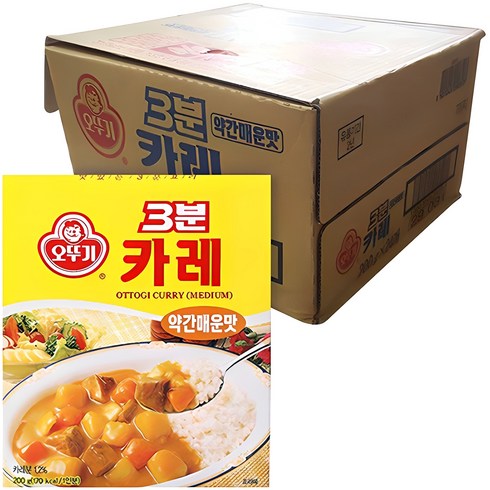 오뚜기3분 카레 약간매운맛, 200g, 24개