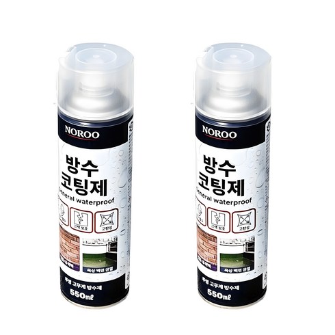 노루페인트 다용도 외벽 옥상 방수 코팅제 스프레이, 2개, 550ml, 투명