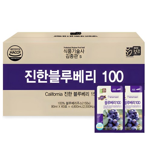 블루베리즙 - 네오보감 진한 블루베리100, 80ml, 60개