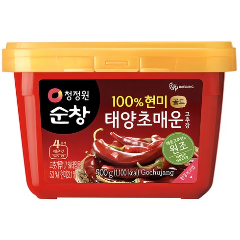 매운고추장 - 청정원순창 태양초 매운 고추장, 500g, 1개