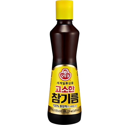 통참깨참기름 - 오뚜기 고소한 참기름 병, 320ml, 1개