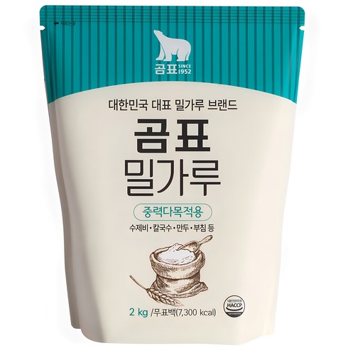 중력분 - 곰표 밀가루 중력다목적용, 2kg, 1개