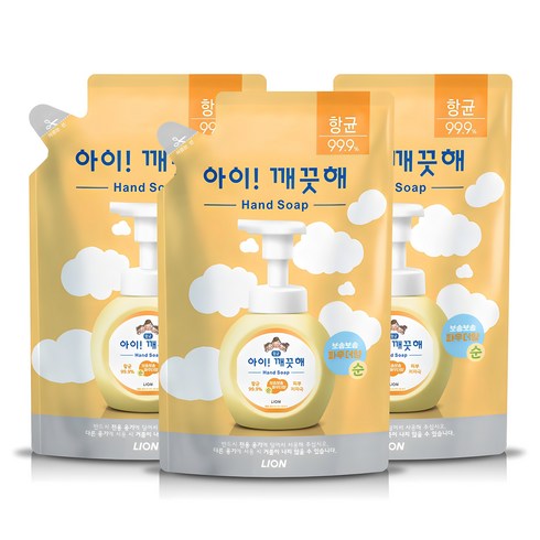 아이깨끗해 - 아이깨끗해 순 핸드워시 파우더향 리필용, 450ml, 3개