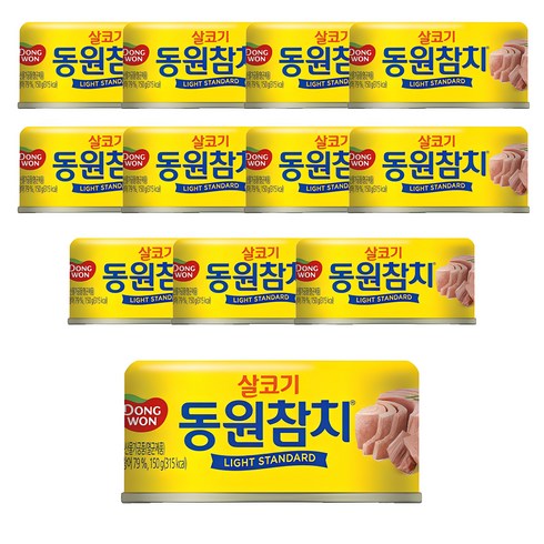 동원참치200g - 동원 라이트 스탠다드 살코기 참치 통조림, 150g, 12개