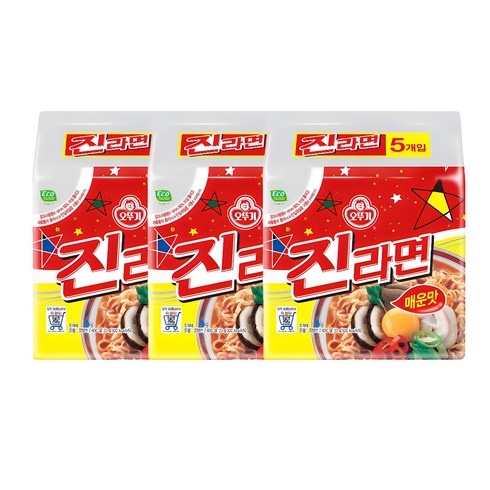 오뚜기 진라면 매운맛 120g, 15개