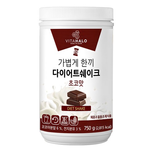 쉐이크 - 비타할로 가볍게 한끼 다이어트 쉐이크 초코맛, 750g, 1개