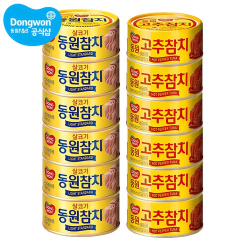 참치캔 - 동원 살코기참치85g 6입+고추참치85g 6입, 85g, 12개