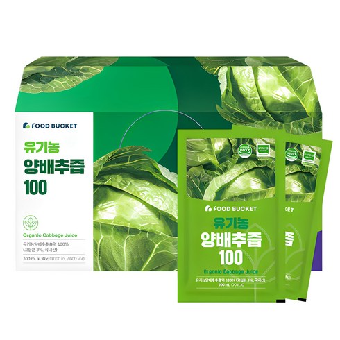 양배추즙 - 푸드버킷 유기농 양배추즙, 100ml, 30개