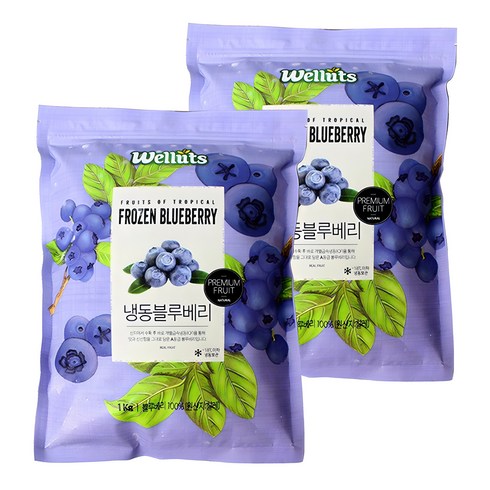 냉동블루베리 - 웰루츠 A등급 냉동 블루베리 1kg + 1kg, 2개