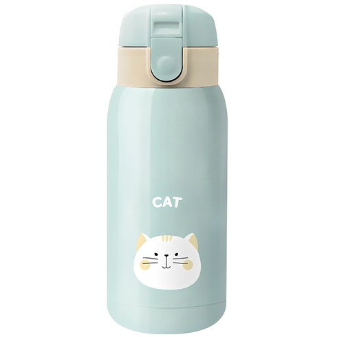 어린이집물병 - 타푸코 스테인레스 원터치 애니멀 보온보냉텀블러, 민트, 350ml, 1개