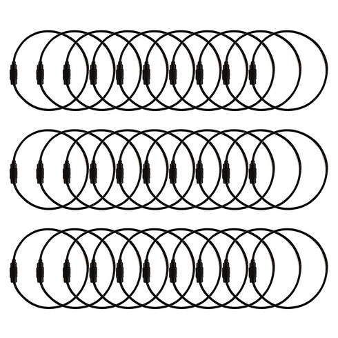 키링재료 - 파스텔 와이어 키링 연결고리, 30개, 3 블랙
