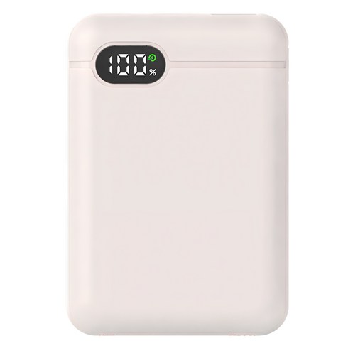 보조배터리10000 - 리큐엠 20W 고속충전 LCD 잔량표시 미니 보조배터리 10000mAh 멀티단자, QP1000C, 핑크