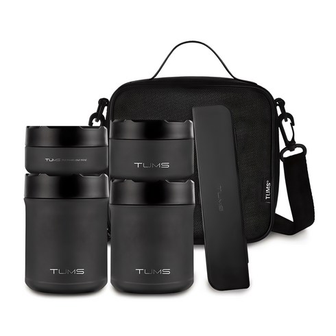 보온도시락 - 텀스 블랙 스톤 보온 도시락 4종 1500ml, 1세트