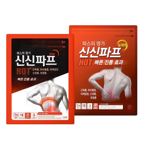 신신파스아렉스 - 신신제약 신신파프 HOT 파스, 5개입, 5개