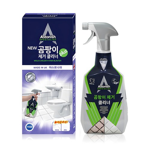 곰팡이제거제 - 아스토니쉬 NEW 곰팡이 클리너 plus 스프레이, 750ml, 1개