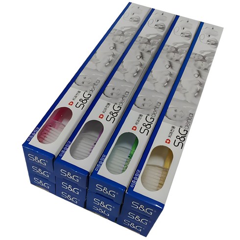 어린이치과칫솔 - 에스앤지 성인이중슬림모 칫솔, 12개입, 1개