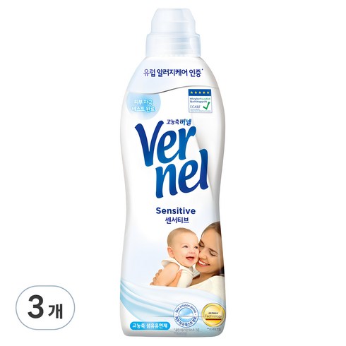 퓨토섬유유연제 - 버넬 고농축 센서티브 섬유유연제 본품, 900ml, 3개