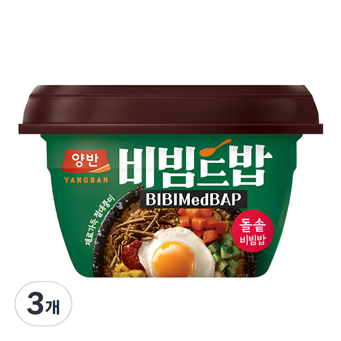 비빔드밥 - 양반 비빔드밥 돌솥비빔밥 컵, 271.5g, 3개